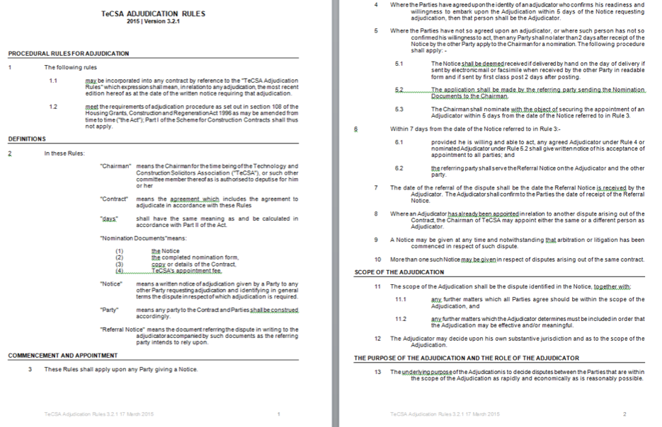 TeCSA Adudication Rules 1