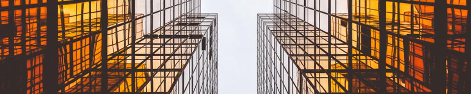 Orange-yellow-white skyscraper